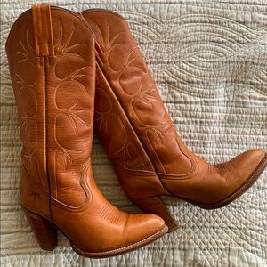 Frye brown leather tall western boots size 7
